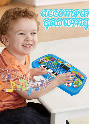 Kids’ Education Tablet Toy, Age 3+ Literacy Math Music Learning, Doubles as Electronic Keyboard, Birthday Christmas Gift - www.AmBreak.com - 