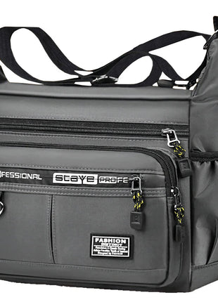 Men's cross - body bag with multi - layered pockets, adjustable shoulder strap, business single - shoulder bag - www.AmBreak.com - 