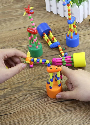 Montessori Toys Educational Wooden Toys for Children Early Learning Exercise Baby Fingers Flexible Materials Giraffe Toy Gifts - www.AmBreak.com - 