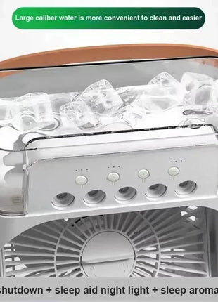 New 3 In 1 Fan AIr Conditioner Household Small Air Cooler LED Night Light Portable Humidifier Air Adjustment Fan Office Home Fan - www.AmBreak.com - 