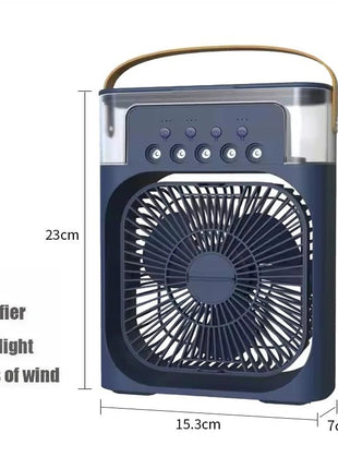 New 3 In 1 Fan AIr Conditioner Household Small Air Cooler LED Night Light Portable Humidifier Air Adjustment Fan Office Home Fan - www.AmBreak.com - 