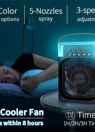 New 3 In 1 Fan AIr Conditioner Household Small Air Cooler LED Night Light Portable Humidifier Air Adjustment Fan Office Home Fan - www.AmBreak.com - 