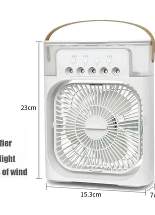 New 3 In 1 Fan AIr Conditioner Household Small Air Cooler LED Night Light Portable Humidifier Air Adjustment Fan Office Home Fan - www.AmBreak.com - 