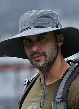 New Sun Protection Fishing Hat Summer Breathable Mesh Camping Hiking Caps Anti - UV Sun Hat Mountaineering Caps Men's Panama Hat - www.AmBreak.com - 