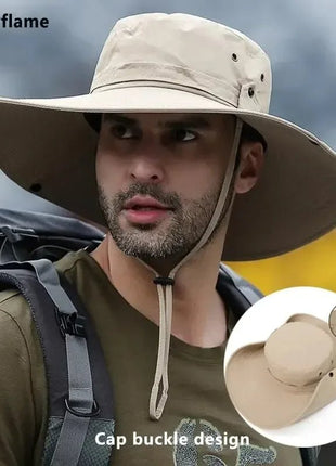 New Sun Protection Fishing Hat Summer Breathable Mesh Camping Hiking Caps Anti - UV Sun Hat Mountaineering Caps Men's Panama Hat - www.AmBreak.com - 