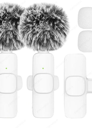 New Wireless Lavalier Microphone Portable Audio Video Recording Mini Microphone for iPhone Android PC Camera Live Gaming Phone - www.AmBreak.com - 