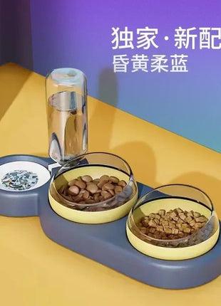 Pet Cat Food Bowl, Splash - proof Water, Three Bowl Neck Protection, Automatic Feeder, Water Storage Dispenser, Pet Dog Feeder - www.AmBreak.com - 