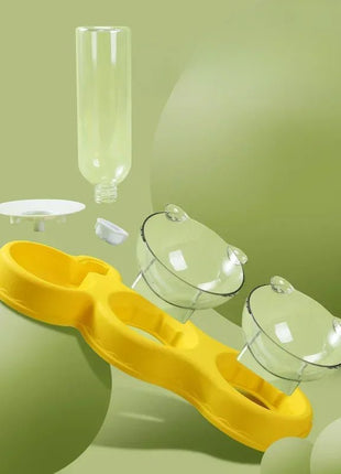 Pet Cat Food Bowl, Splash - proof Water, Three Bowl Neck Protection, Automatic Feeder, Water Storage Dispenser, Pet Dog Feeder - www.AmBreak.com - 