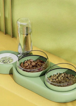Pet Cat Food Bowl, Splash - proof Water, Three Bowl Neck Protection, Automatic Feeder, Water Storage Dispenser, Pet Dog Feeder - www.AmBreak.com - 