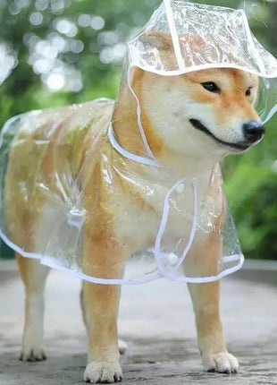 Pet Dog Puppy Transparent Rainwear Raincoat Pet Hooded Waterproof Jacket Clothes Soft PVC Small Dogs Raincoat Puppy Rain Poncho - www.AmBreak.com - 