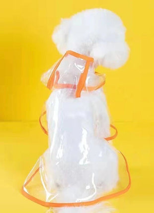 Pet Dog Puppy Transparent Rainwear Raincoat Pet Hooded Waterproof Jacket Clothes Soft PVC Small Dogs Raincoat Puppy Rain Poncho - www.AmBreak.com - 