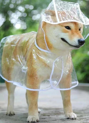 Pet Dog Puppy Transparent Rainwear Raincoat Pet Hooded Waterproof Jacket Clothes Soft PVC Small Dogs Raincoat Puppy Rain Poncho - www.AmBreak.com - 