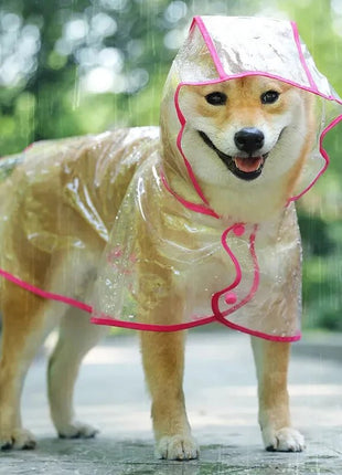 Pet Dog Puppy Transparent Rainwear Raincoat Pet Hooded Waterproof Jacket Clothes Soft PVC Small Dogs Raincoat Puppy Rain Poncho - www.AmBreak.com - 