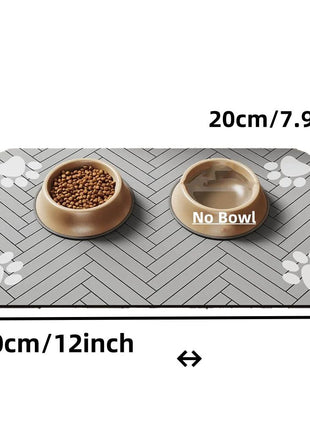 Pet Feeding Mat - Absorbent Pet Placemat for Food and Water Bowl, with Waterproof Rubber Backing, Quick Dry Water Mat for Dog Cat - www.AmBreak.com - 