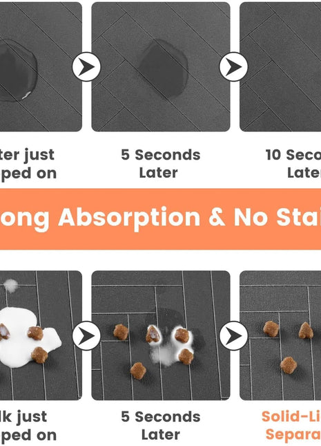 Pet Feeding Mat - Absorbent Pet Placemat for Food and Water Bowl, with Waterproof Rubber Backing, Quick Dry Water Mat for Dog Cat - www.AmBreak.com - 