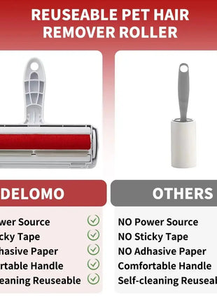 Pet Hair Remover Roller - Dog & Cat Fur Remover with Self - Cleaning Base - Efficient Animal Hair Removal Tool - Perfect for Furni - www.AmBreak.com - 