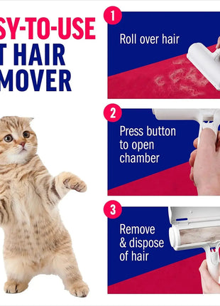 Pet Hair Remover Roller - Dog & Cat Fur Remover with Self - Cleaning Base - Efficient Animal Hair Removal Tool - Perfect for Furni - www.AmBreak.com - 