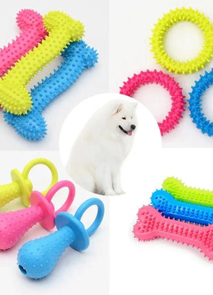 Pet Toys for Small Dogs Rubber Resistance To Bite Dog Toy Teeth Cleaning Chew Training Toys Pet Supplies Puppy Dogs - www.AmBreak.com - 