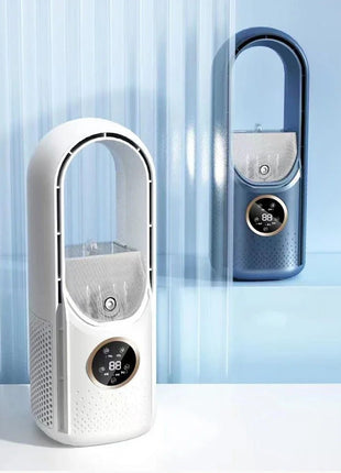 Portable Mini Air Conditioner USB Air Cooler Bladeless Electric Fan 6 - speed Silent Timed Air Conditioner Cooling Fan - www.AmBreak.com - 