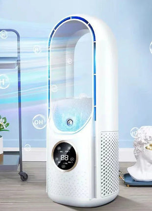 Portable Mini Air Conditioner USB Air Cooler Bladeless Electric Fan 6 - speed Silent Timed Air Conditioner Cooling Fan - www.AmBreak.com - 