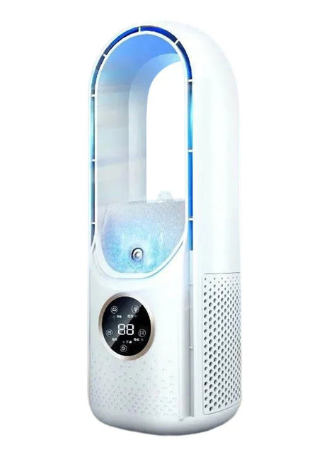 Portable Mini Air Conditioner USB Air Cooler Bladeless Electric Fan 6 - speed Silent Timed Air Conditioner Cooling Fan - www.AmBreak.com - 