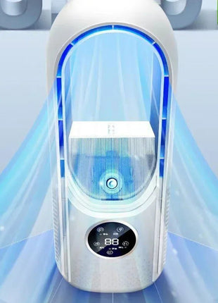 Portable Mini Air Conditioner USB Air Cooler Bladeless Electric Fan 6 - speed Silent Timed Air Conditioner Cooling Fan - www.AmBreak.com - 