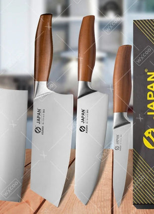 Professional Japanese Kitchen Knives Set Stainless Steel Fish Fillet Meat Cleaver Chef Knife Slicing Santoku Knife Cooking Tools - www.AmBreak.com - 