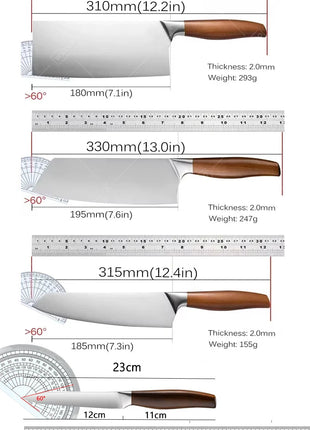 Professional Japanese Kitchen Knives Set Stainless Steel Fish Fillet Meat Cleaver Chef Knife Slicing Santoku Knife Cooking Tools - www.AmBreak.com - 