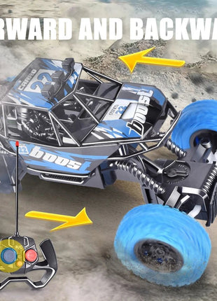 Remote control car with colorful flashing lights, rubber wheels, off - road toy car suitable for Christmas children's gifts - www.AmBreak.com - 