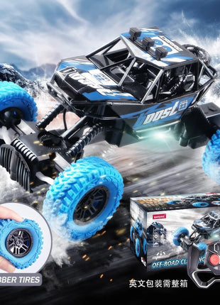 Remote control car with colorful flashing lights, rubber wheels, off - road toy car suitable for Christmas children's gifts - www.AmBreak.com - 
