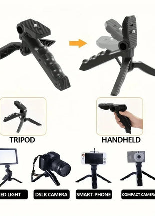 Smartphone Vlogging Kit Tripod Phone Holder Mini Microphone LED Fill Light Stabilizer Stand for YouTube Live Stream Short Video - www.AmBreak.com - 