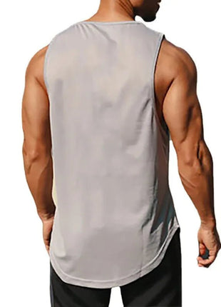 Summer Men's Gym Tank Top Fitness Training Clothing Quick - drying Loose Bodybuilding Sleeveless Shirt Men Fashion Basketball Vest - www.AmBreak.com - 