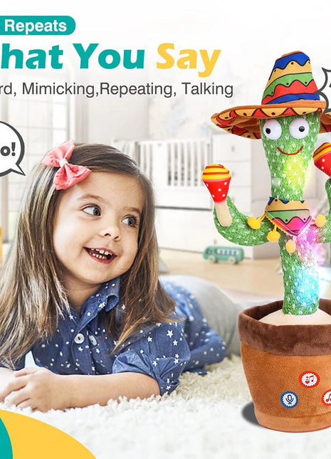 Talking Cactus Baby Toy Dancing Cactus Repeats What You say for Kids with English Songs Dancing Toy for Gift Toddle Girls Boys - www.AmBreak.com - 