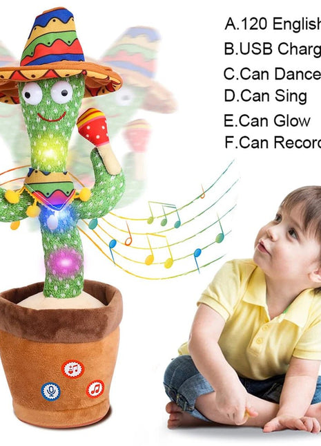 Talking Cactus Baby Toy Dancing Cactus Repeats What You say for Kids with English Songs Dancing Toy for Gift Toddle Girls Boys - www.AmBreak.com - 