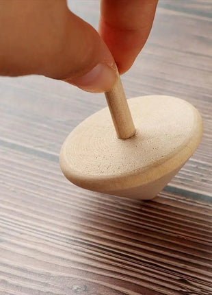 Top Desktop Art Craft Kindergarten Toy For Children Wooden Rotate Gyro Wooden Spinning Tops DIY Gyroscope Toys Gyro Toys - www.AmBreak.com - 