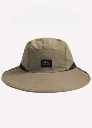 Unisex Summer Wide Brim Waterproof and Quick - drying Panama Caps Outdoor Visor Bucket Hats Mesh Breathable Sun Hat with Neck Flap - www.AmBreak.com - 