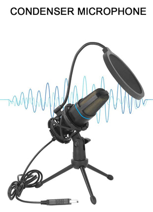 USB Microphone RGB Microfone Condensador Wire Gaming Mic for Podcast Recording Studio Streaming Laptop Desktop PC - www.AmBreak.com - 