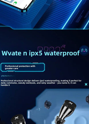 Waterproof TWS Wireless Earphones Bluetooth - In Ear, Noise Canceling, HiFi Sound, Handy, Cyber Style, Free Gifts for New Users - www.AmBreak.com - 