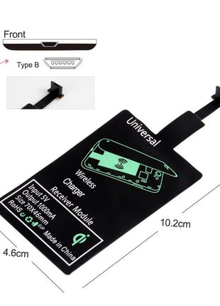 Wireless Charger Receiver Support Type C Micro USB Fast Wireless Charging Adapter For iPhone 5 6 7 Android phone Wireless Charge - www.AmBreak.com - 