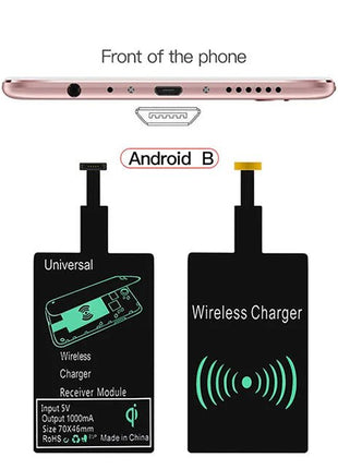 Wireless Charger Receiver Support Type C Micro USB Fast Wireless Charging Adapter For iPhone 5 6 7 Android phone Wireless Charge - www.AmBreak.com - 