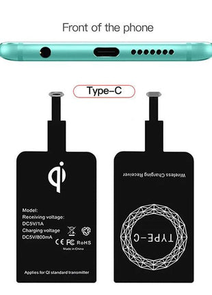 Wireless Charger Receiver Support Type C Micro USB Fast Wireless Charging Adapter For iPhone 5 6 7 Android phone Wireless Charge - www.AmBreak.com - 