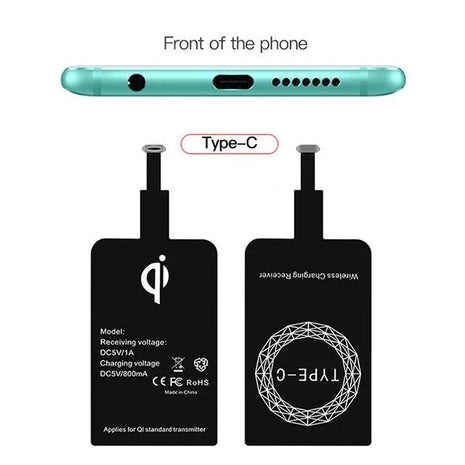 Wireless Charger Receiver Support Type C Micro USB Fast Wireless Charging Adapter For iPhone 5 6 7 Android phone Wireless Charge - www.AmBreak.com - 