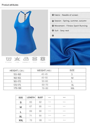 Women Gym Tops Black Sleeveless Yoga Top Women Fitness Shirt Gym Vest Running workout Sports Tops Letter Backless Shirt - www.AmBreak.com - 