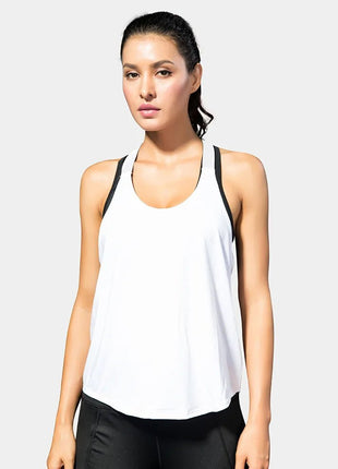 Women Gym Tops Black Sleeveless Yoga Top Women Fitness Shirt Gym Vest Running workout Sports Tops Letter Backless Shirt - www.AmBreak.com - 