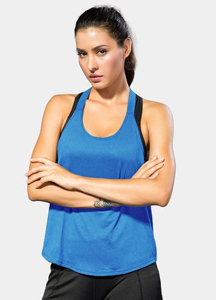 Women Gym Tops Black Sleeveless Yoga Top Women Fitness Shirt Gym Vest Running workout Sports Tops Letter Backless Shirt - www.AmBreak.com - 