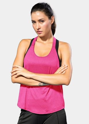 Women Gym Tops Black Sleeveless Yoga Top Women Fitness Shirt Gym Vest Running workout Sports Tops Letter Backless Shirt - www.AmBreak.com - 